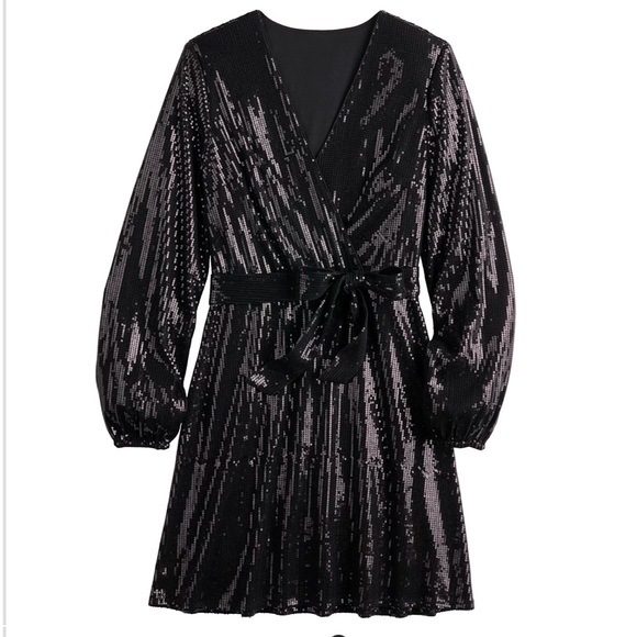 Nine West Dresses & Skirts - Nine West Cara Santana 4x plus sequin faux wrap dress tie waist belt